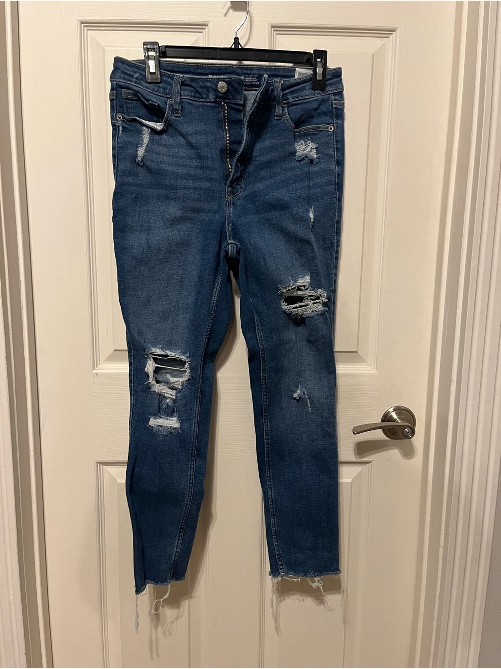 Old Navy Dark Blue Distressed Women's Skinny Jeans
